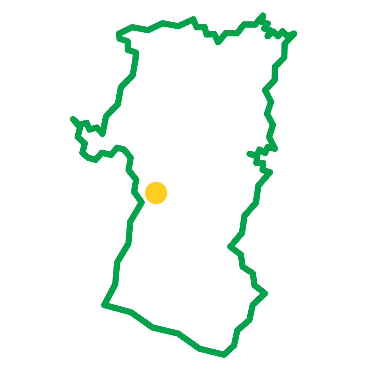 秋田県の無料フリーイラスト|簡易・県庁あり・ジグザグ(緑)