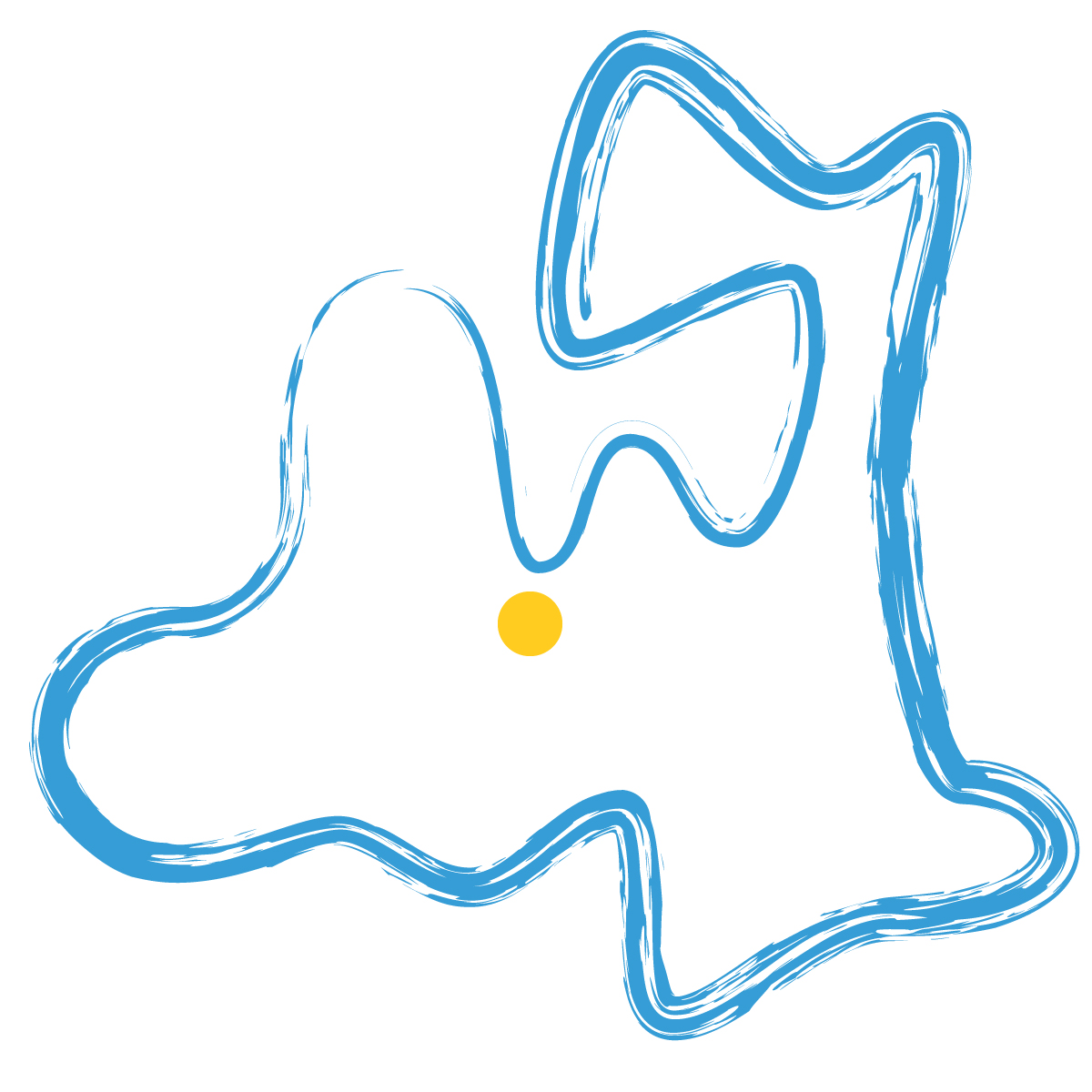 青森県の無料フリーイラスト｜簡易・県庁あり・毛筆(青)