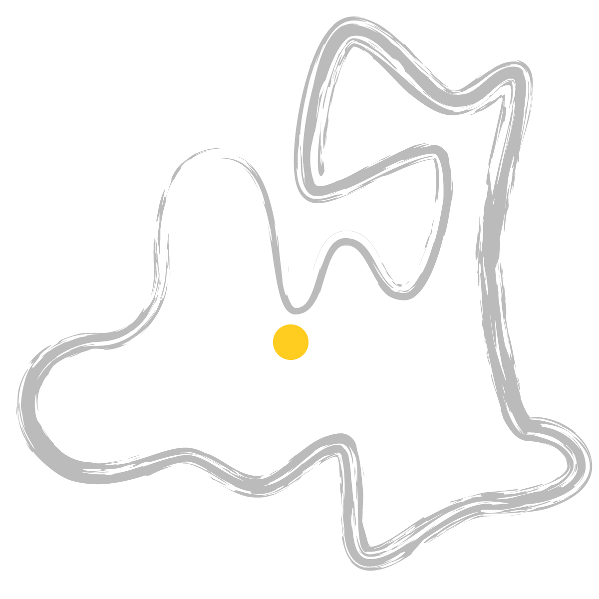 青森県の無料フリーイラスト|簡易・県庁あり・毛筆(グレー)
