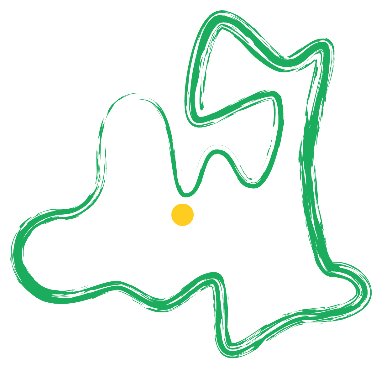 青森県の無料フリーイラスト|簡易・県庁あり・毛筆(緑)