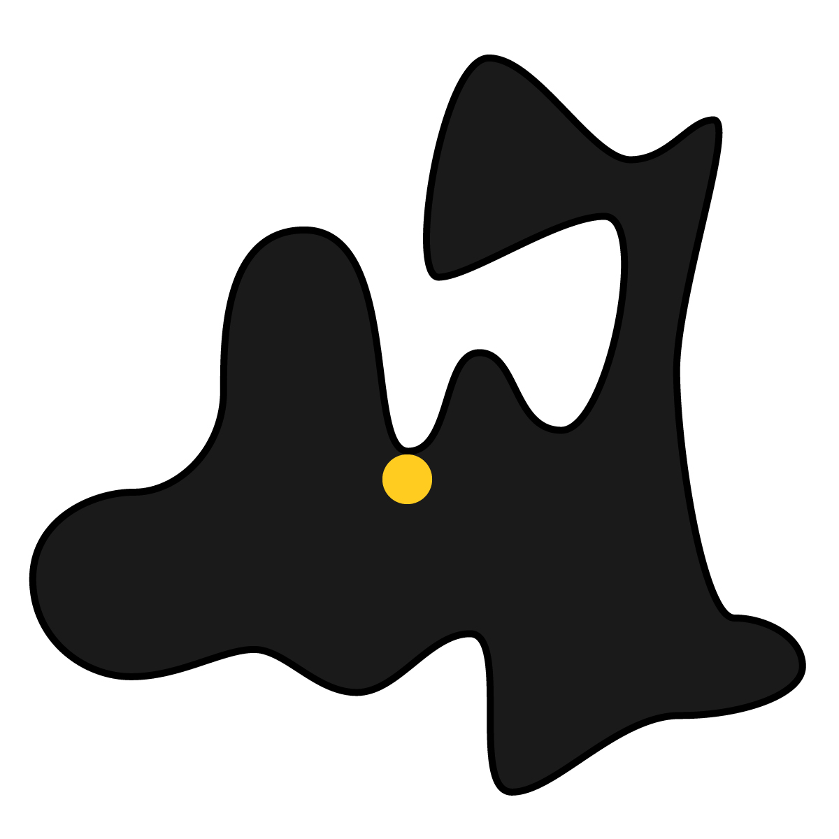 青森県の無料フリーイラスト|簡易・県庁あり・曲線(黒)