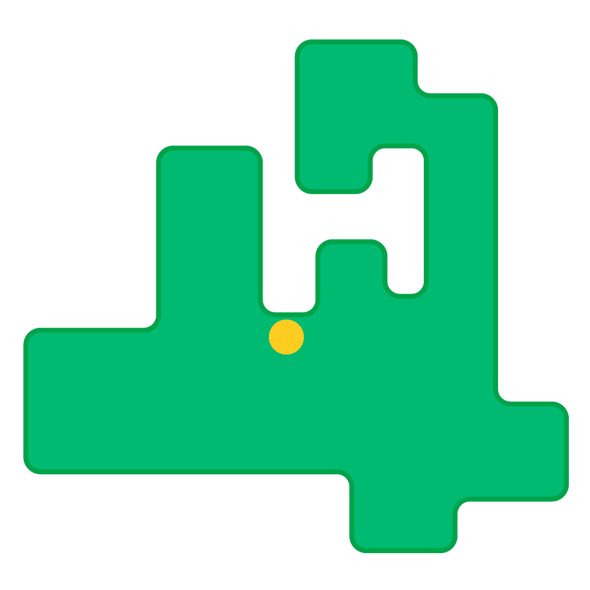 青森県の無料フリーイラスト｜簡易・県庁あり・角丸(緑)