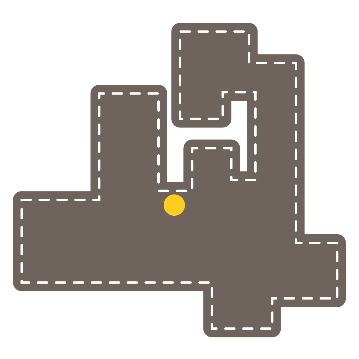 青森県の無料フリーイラスト|簡易・県庁あり・角丸ステッチ(黒)