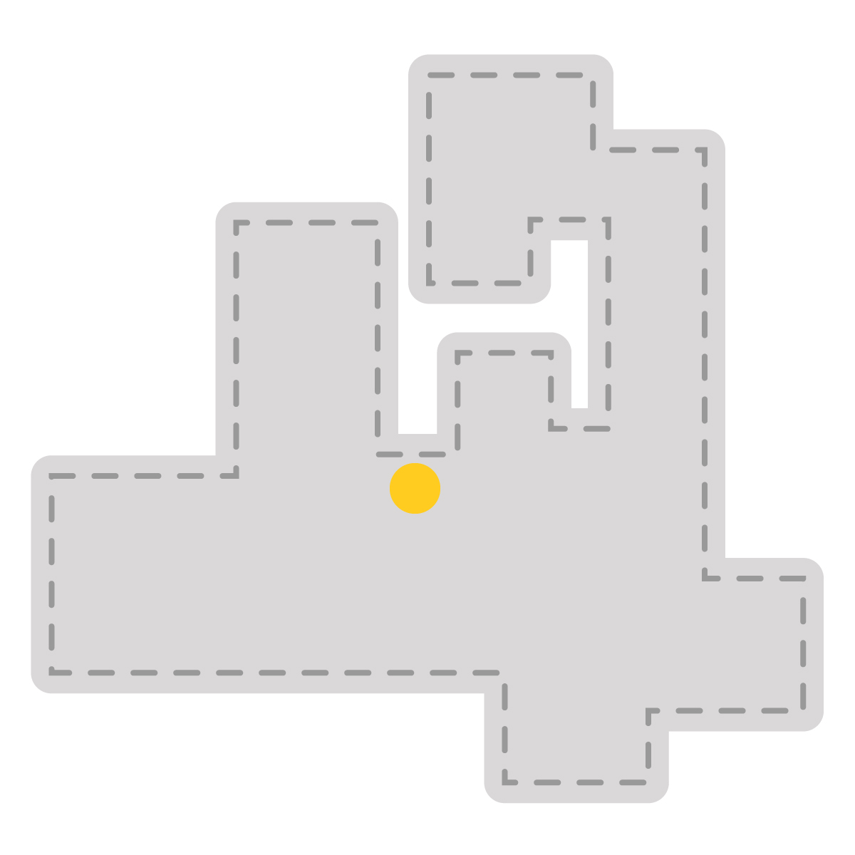 青森県の無料フリーイラスト|簡易・県庁あり・角丸ステッチ(グレー)