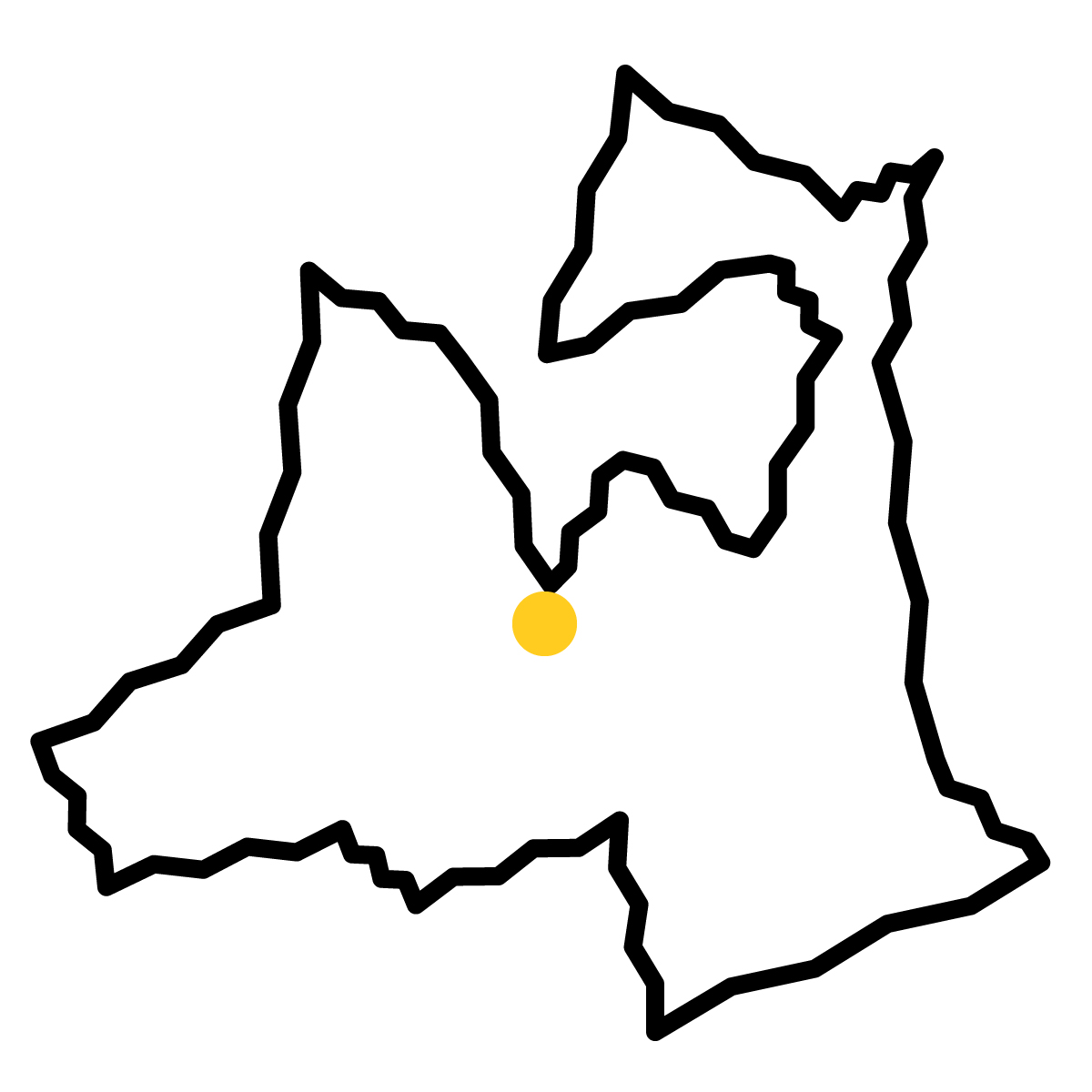 青森県の無料フリーイラスト|簡易・県庁あり・ジグザグ(黒)