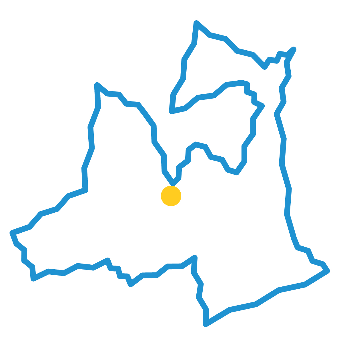 青森県の無料フリーイラスト|簡易・県庁あり・ジグザグ(青)