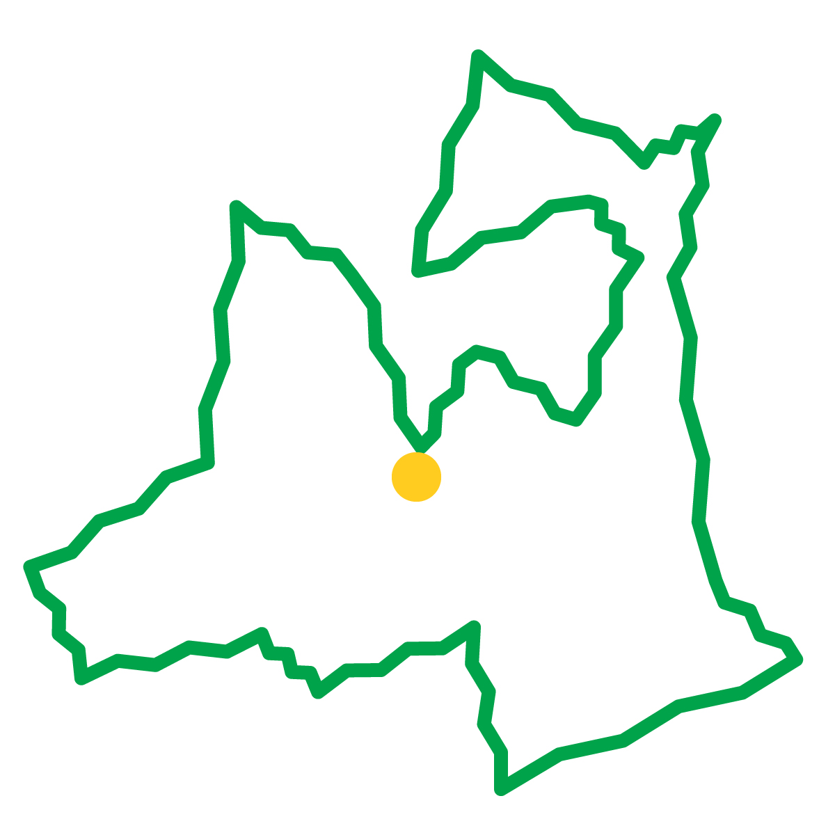 青森県の無料フリーイラスト|簡易・県庁あり・ジグザグ(緑)