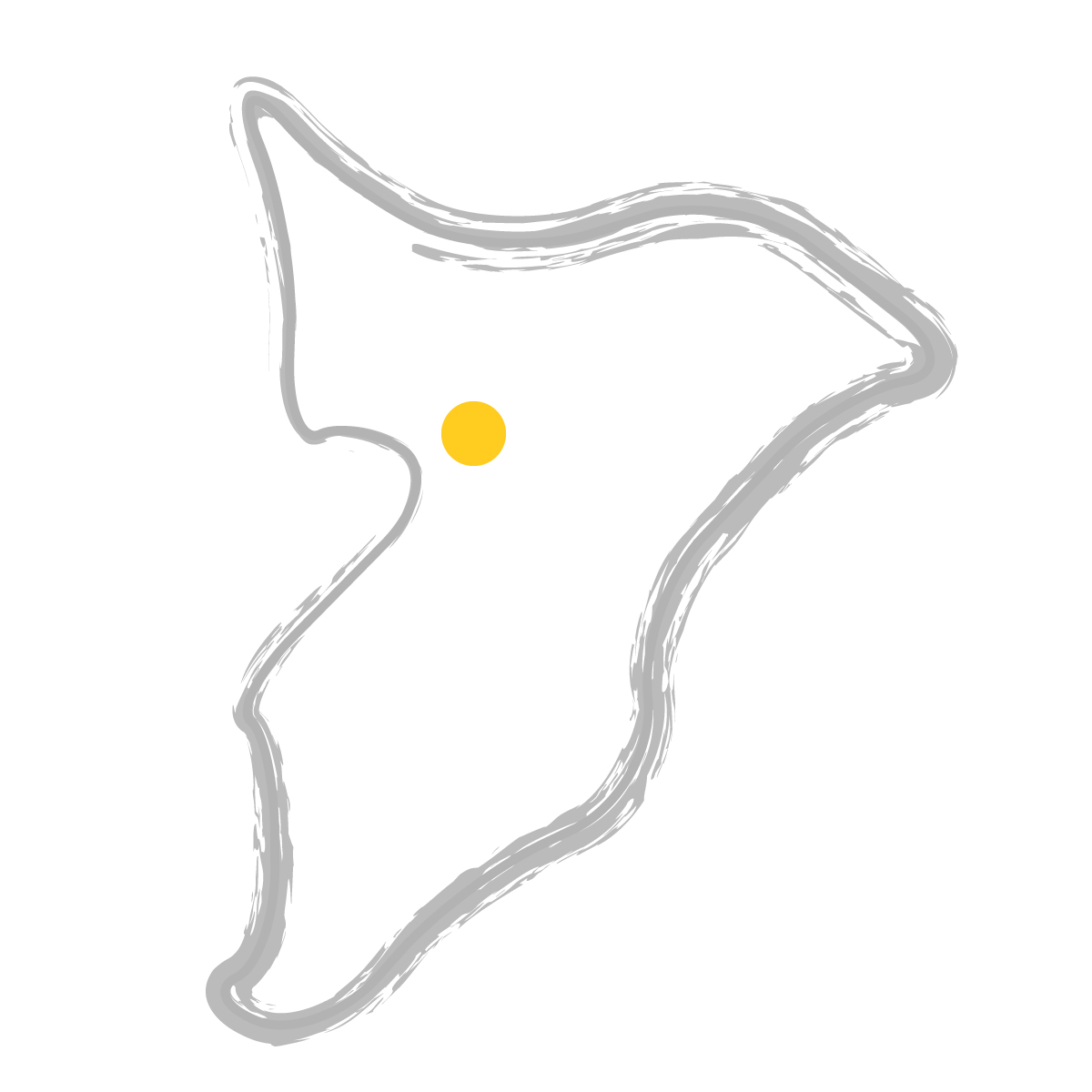 千葉県の無料フリーイラスト｜簡易・県庁あり・毛筆(グレー)