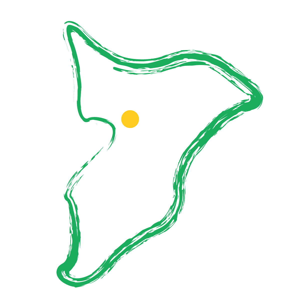 千葉県の無料フリーイラスト|簡易・県庁あり・毛筆(緑)