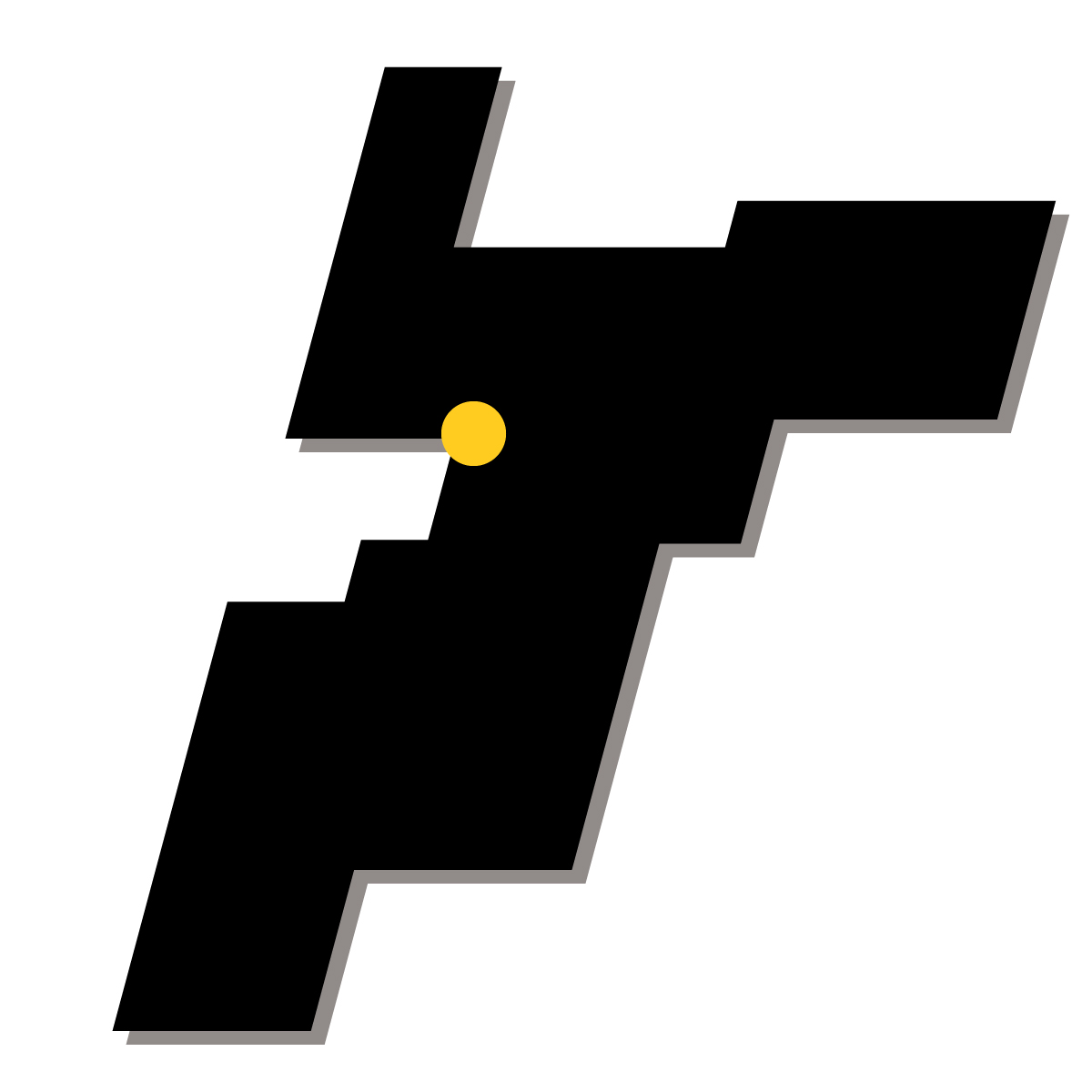千葉県の無料フリーイラスト｜簡易・県庁あり・四角斜め(黒)