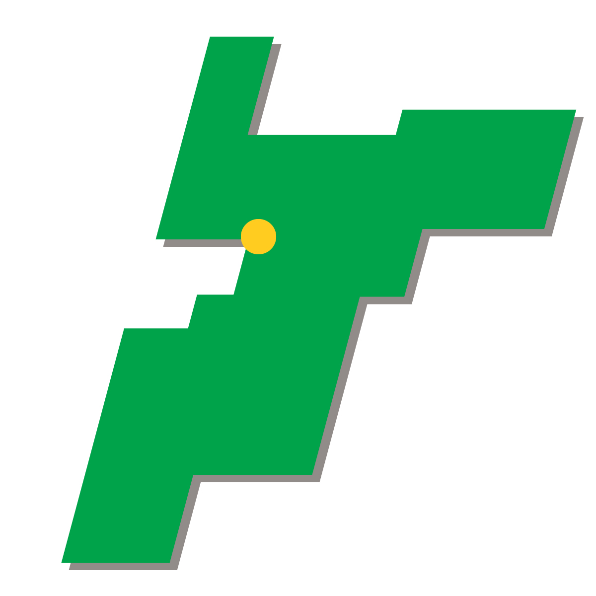 千葉県の無料フリーイラスト|簡易・県庁あり・四角斜め(緑)