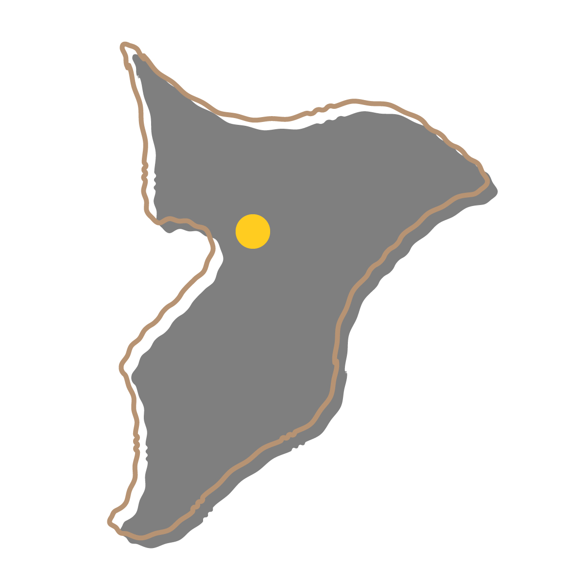 千葉県の無料フリーイラスト|簡易・県庁あり・イラスト風(黒)