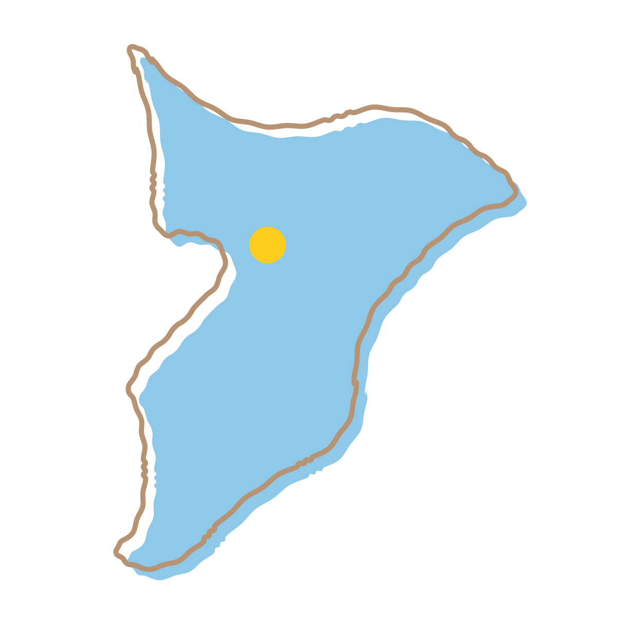 千葉県の無料フリーイラスト|簡易・県庁あり・イラスト風(青)