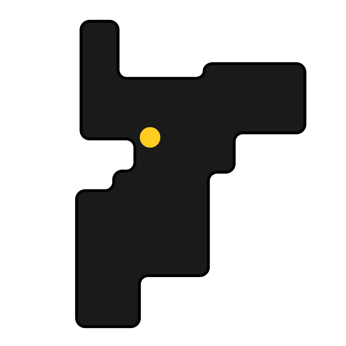 千葉県の無料フリーイラスト|簡易・県庁あり・角丸(黒)