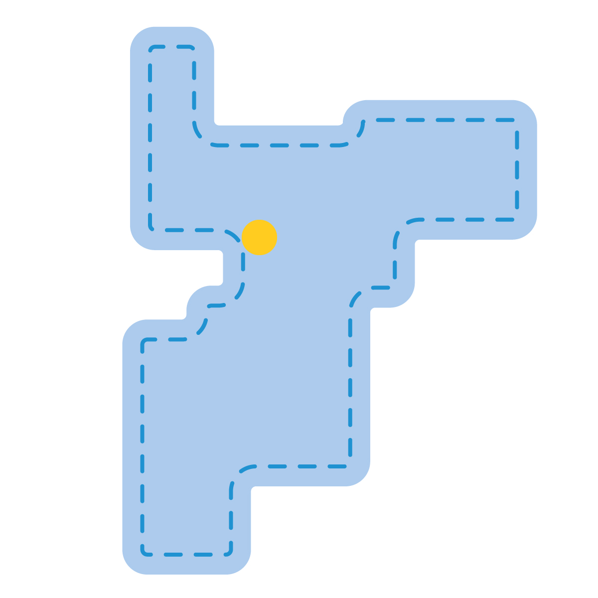 千葉県の無料フリーイラスト|簡易・県庁あり・角丸ステッチ(青)