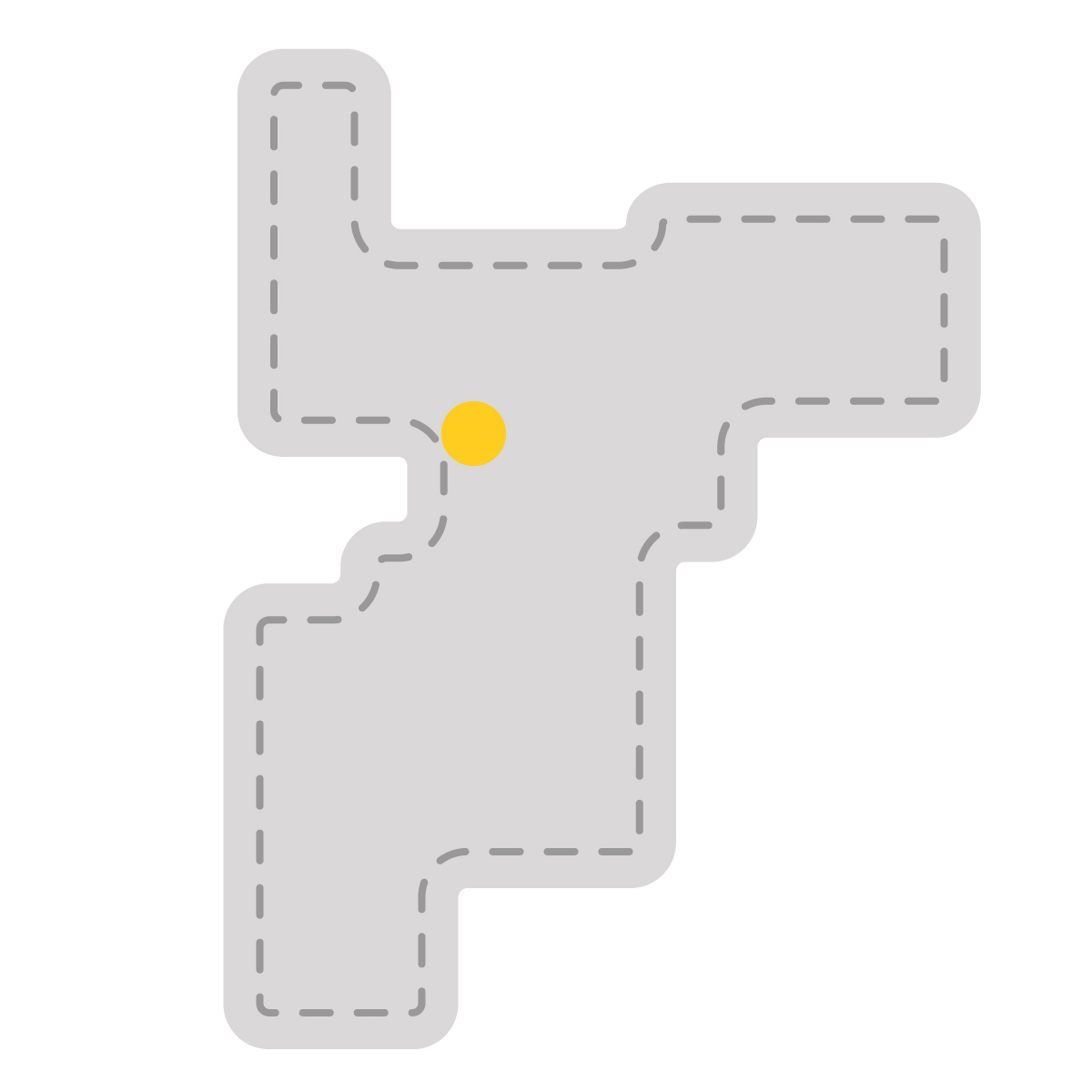 千葉県の無料フリーイラスト|簡易・県庁あり・角丸ステッチ(グレー)