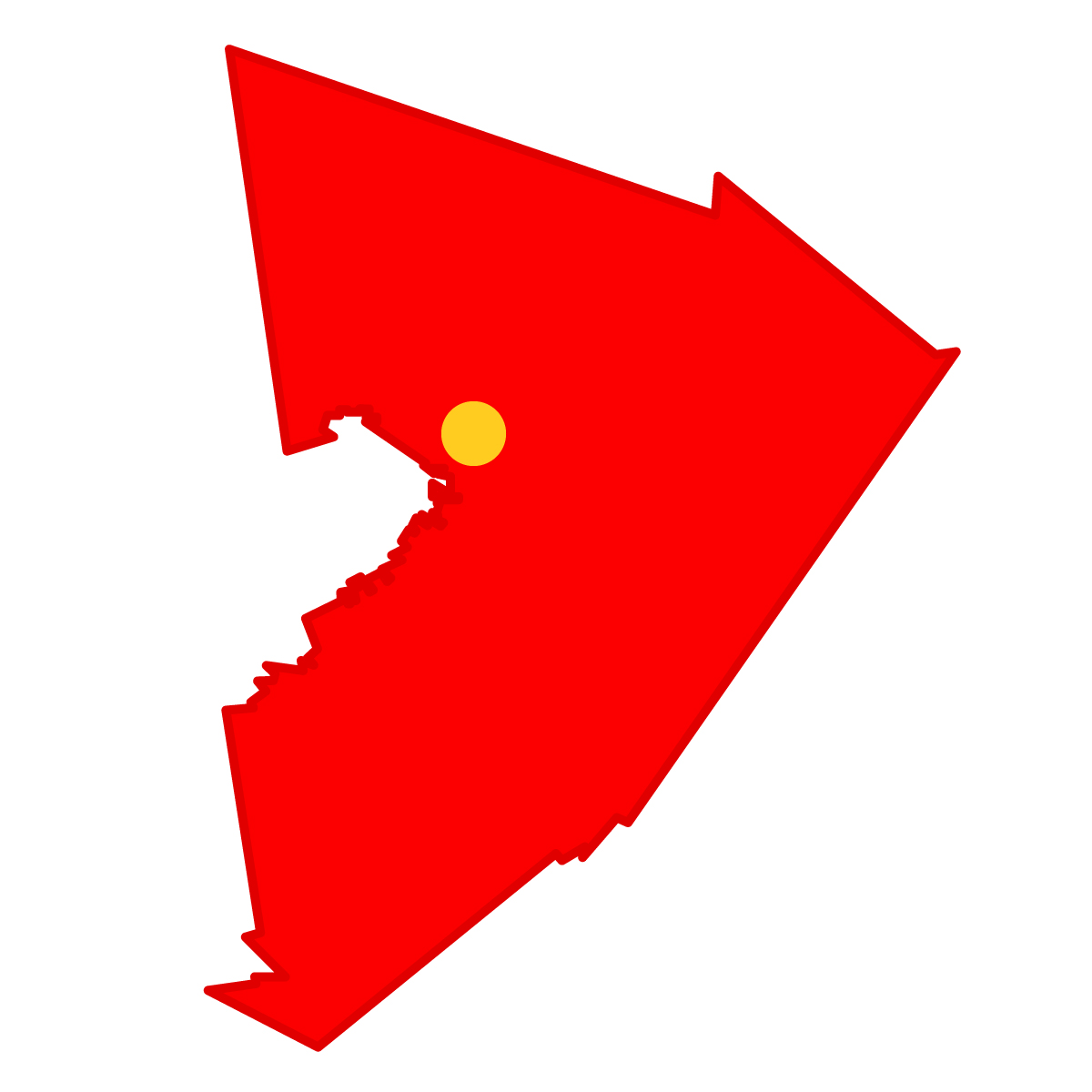 千葉県の無料フリーイラスト|簡易・県庁あり・単純化(赤)