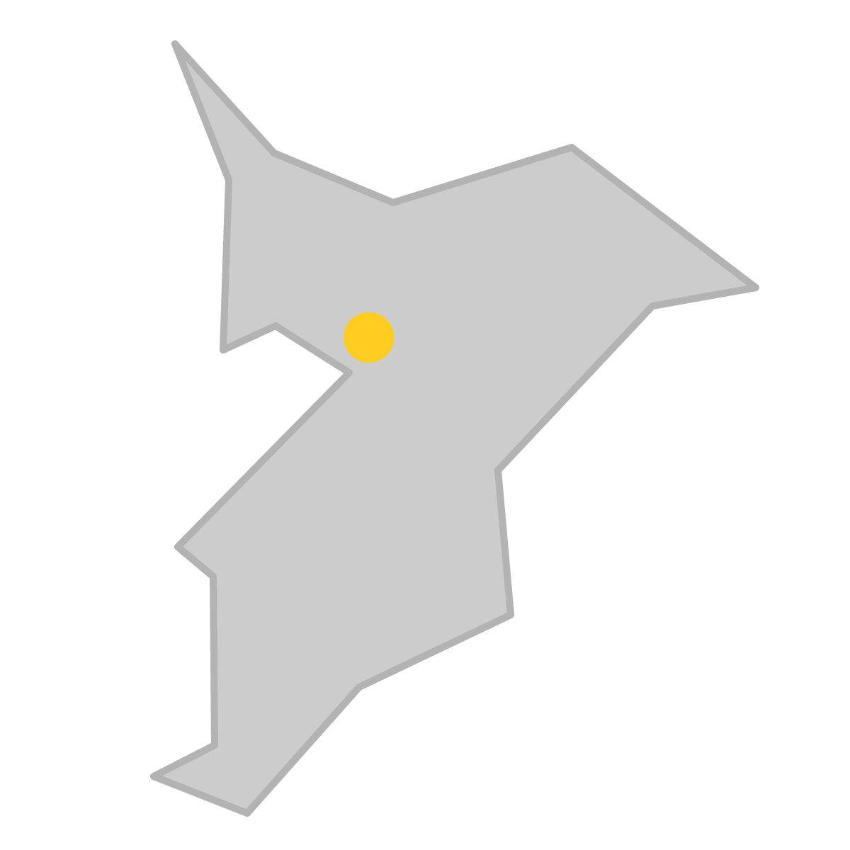 千葉県の無料フリーイラスト|簡易・県庁あり・三角(グレー)