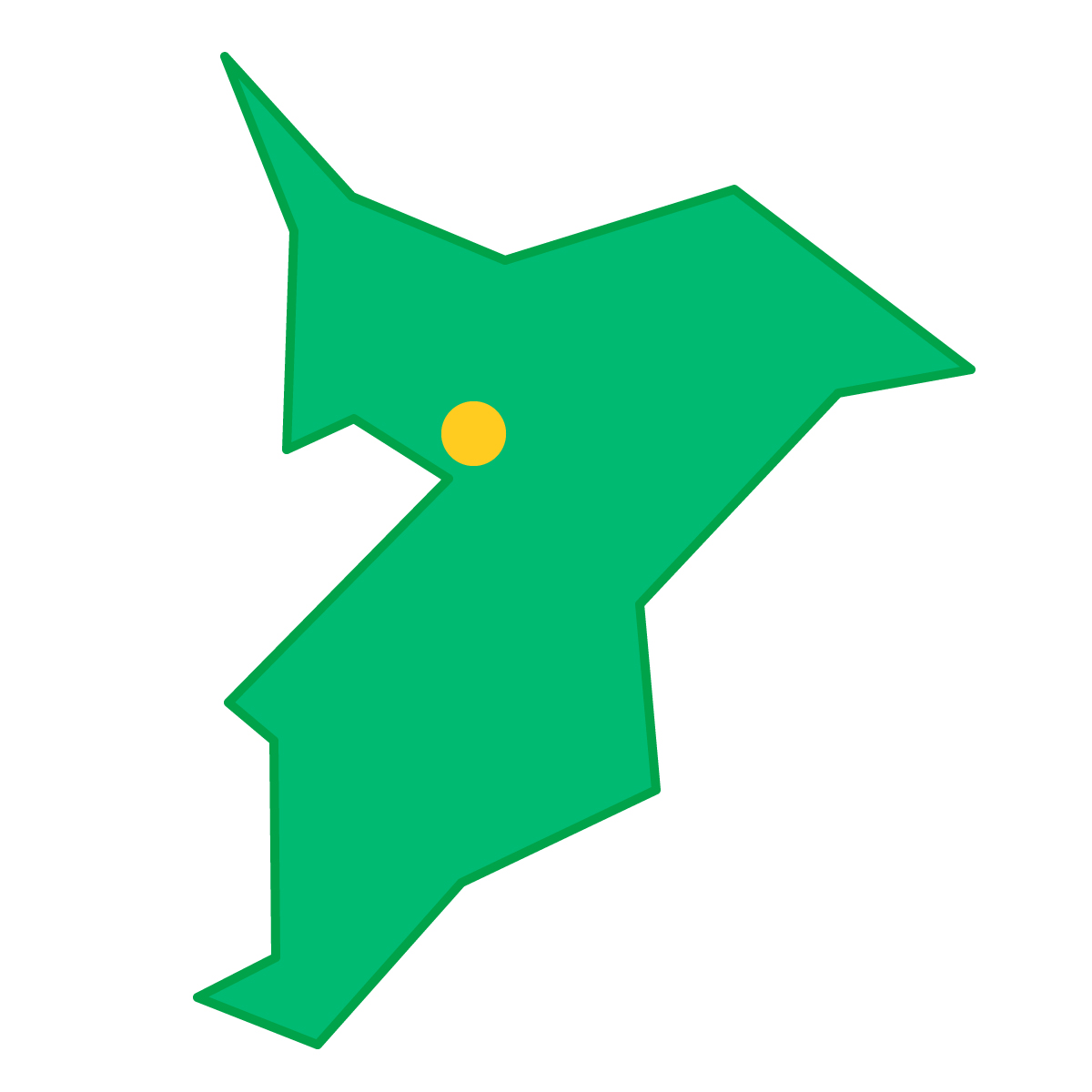 千葉県の無料フリーイラスト｜簡易・県庁あり・三角(緑)