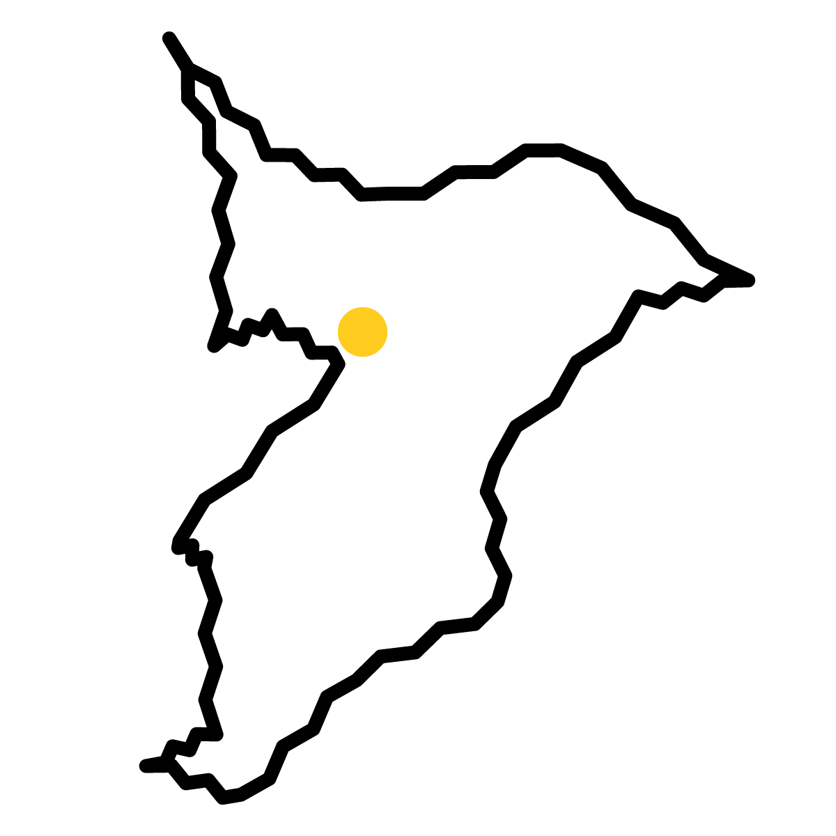 千葉県の無料フリーイラスト|簡易・県庁あり・ジグザグ(黒)