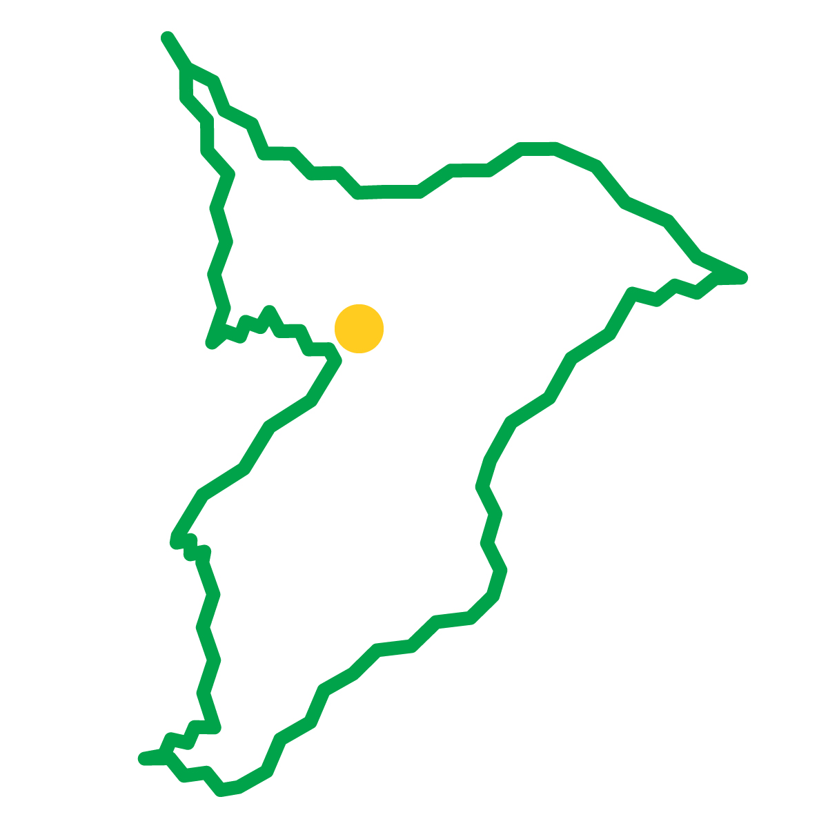 千葉県の無料フリーイラスト|簡易・県庁あり・ジグザグ(緑)