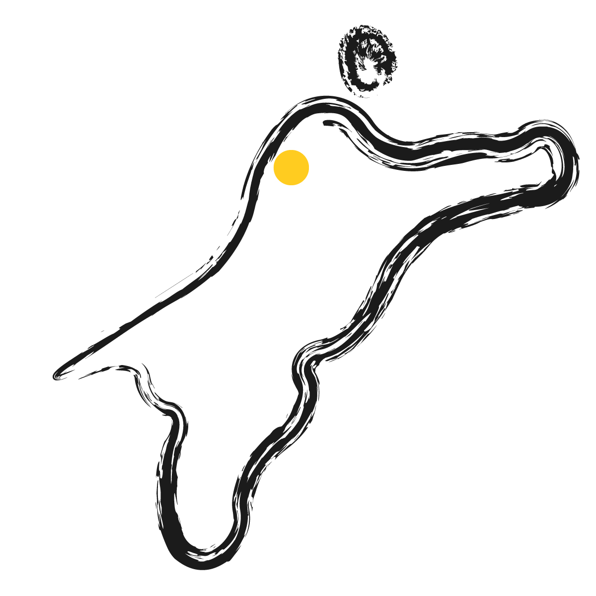 愛媛県の無料フリーイラスト｜簡易・県庁あり・毛筆(黒)