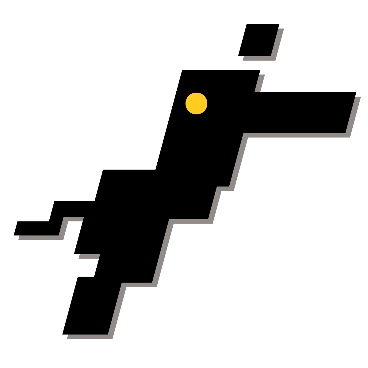 愛媛県の無料フリーイラスト|簡易・県庁あり・四角斜め(黒)
