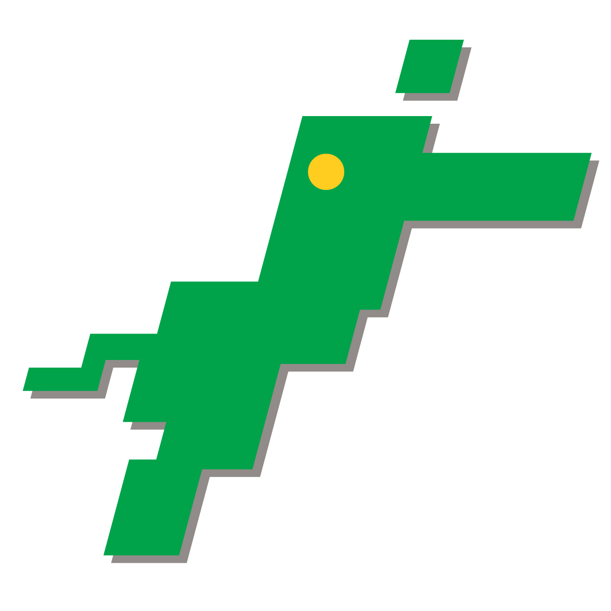 愛媛県の無料フリーイラスト｜簡易・県庁あり・四角斜め(緑)