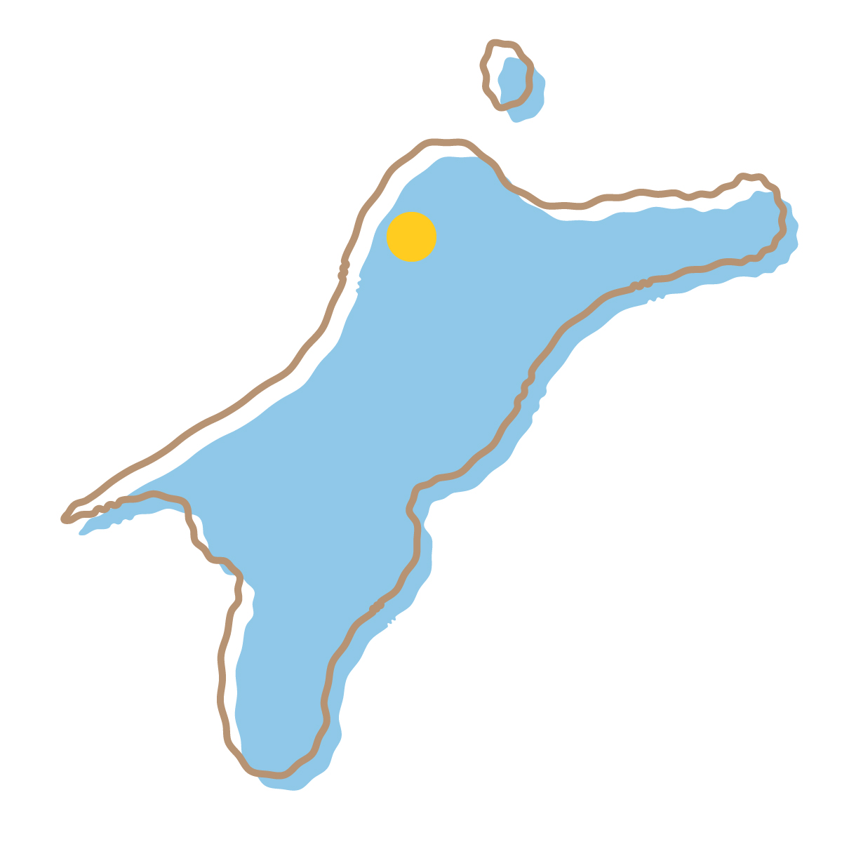 愛媛県の無料フリーイラスト｜簡易・県庁あり・イラスト風(青)