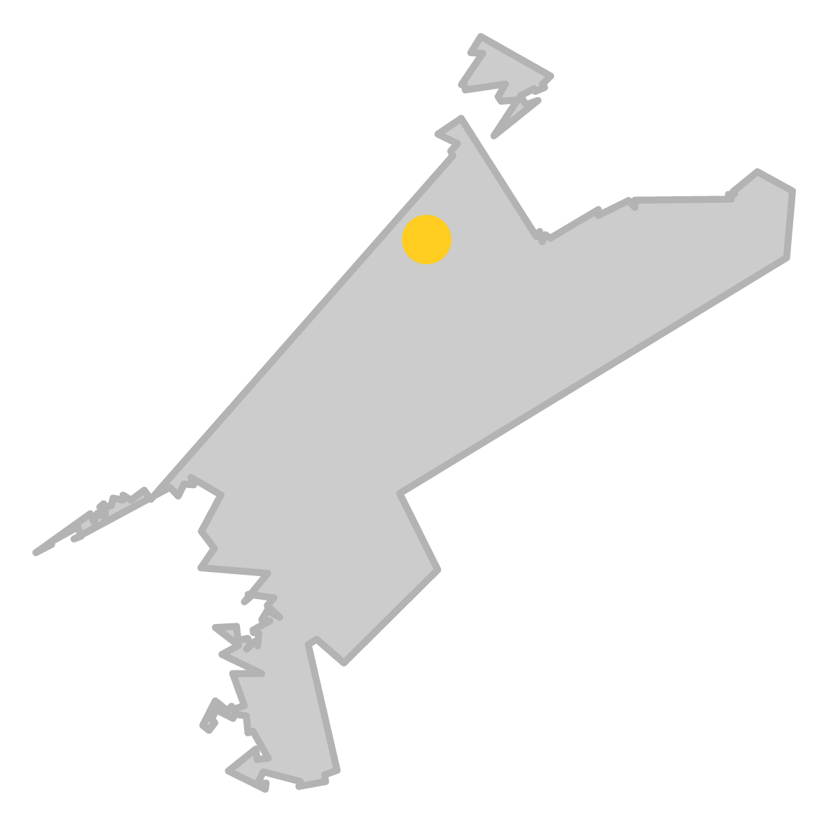 愛媛県の無料フリーイラスト|簡易・県庁あり・単純化(グレー)