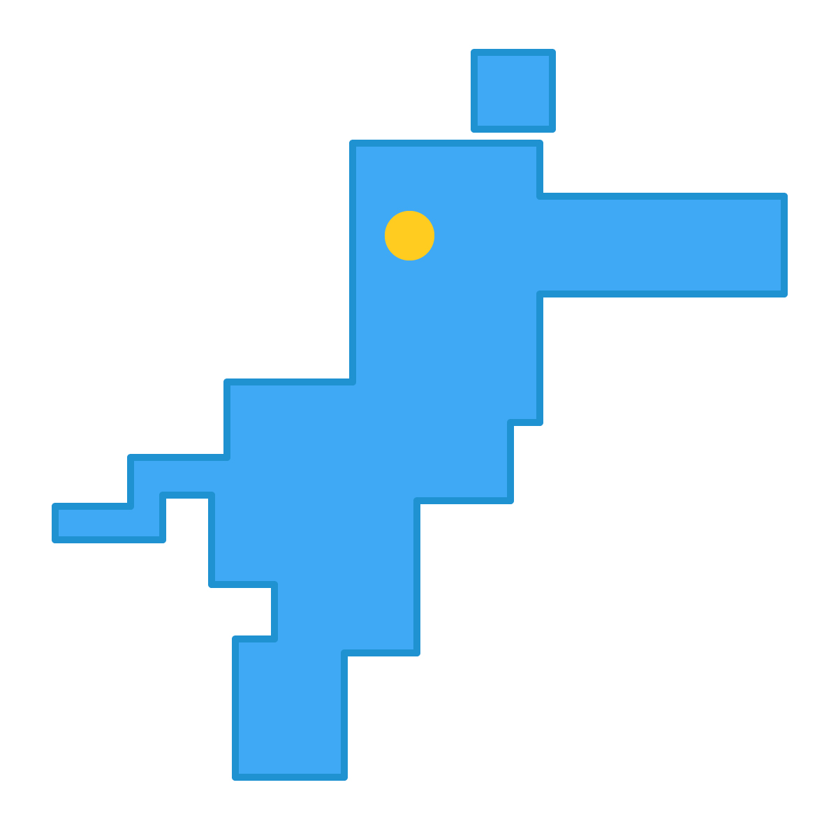 愛媛県の無料フリーイラスト|簡易・県庁あり・四角(青)