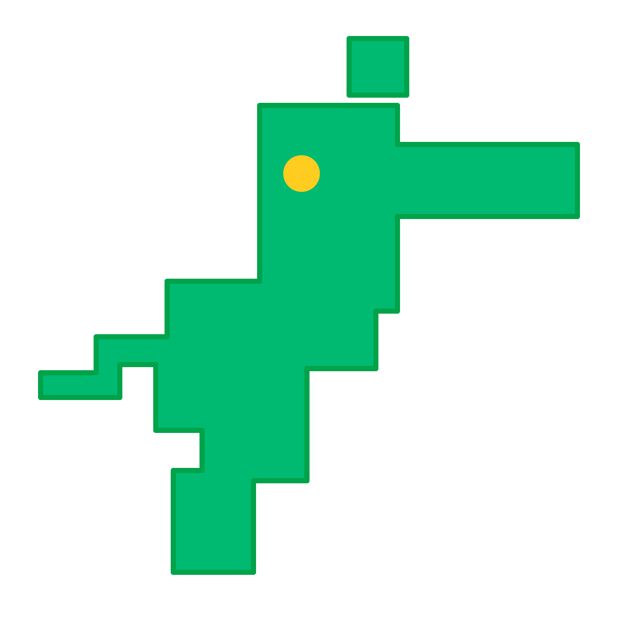 愛媛県の無料フリーイラスト｜簡易・県庁あり・四角(緑)