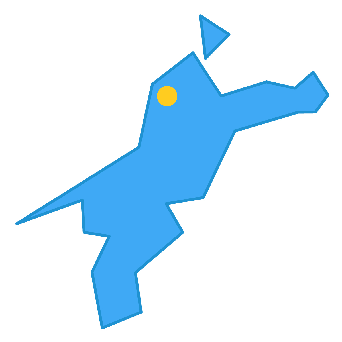 愛媛県の無料フリーイラスト｜簡易・県庁あり・三角(青)
