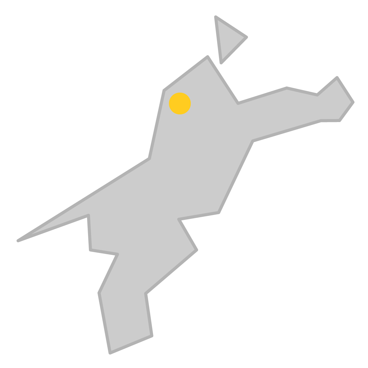愛媛県の無料フリーイラスト|簡易・県庁あり・三角(グレー)