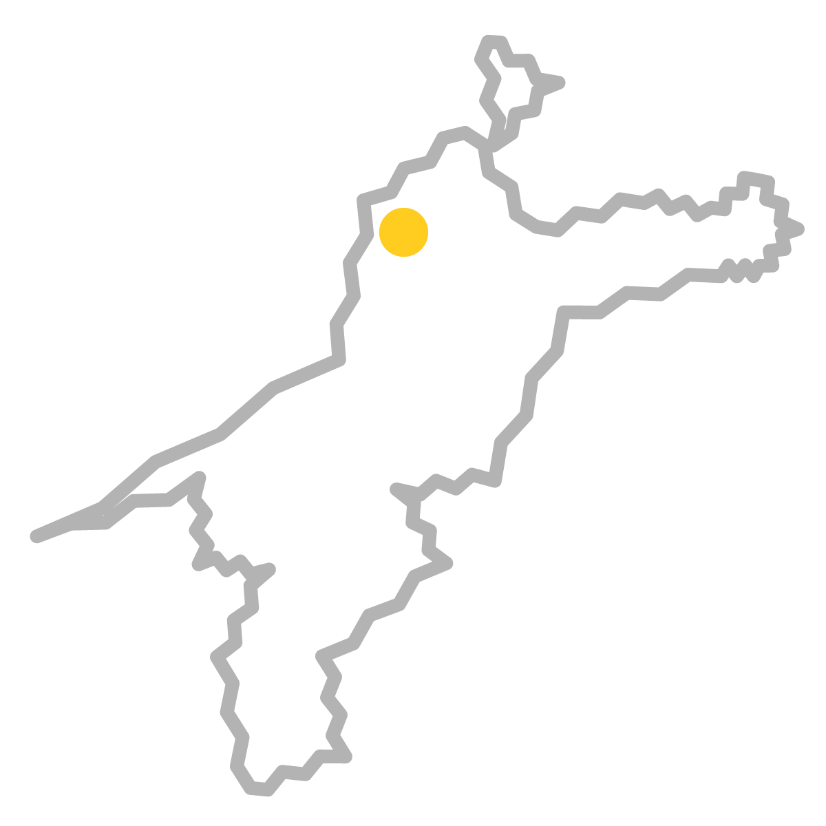 愛媛県の無料フリーイラスト｜簡易・県庁あり・ジグザグ(グレー)