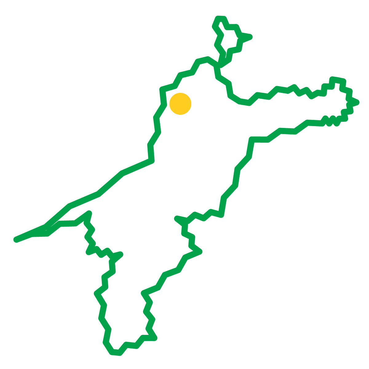 愛媛県の無料フリーイラスト｜簡易・県庁あり・ジグザグ(緑)