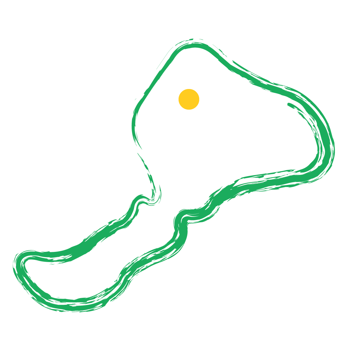 福井県の無料フリーイラスト｜簡易・県庁あり・毛筆(緑)