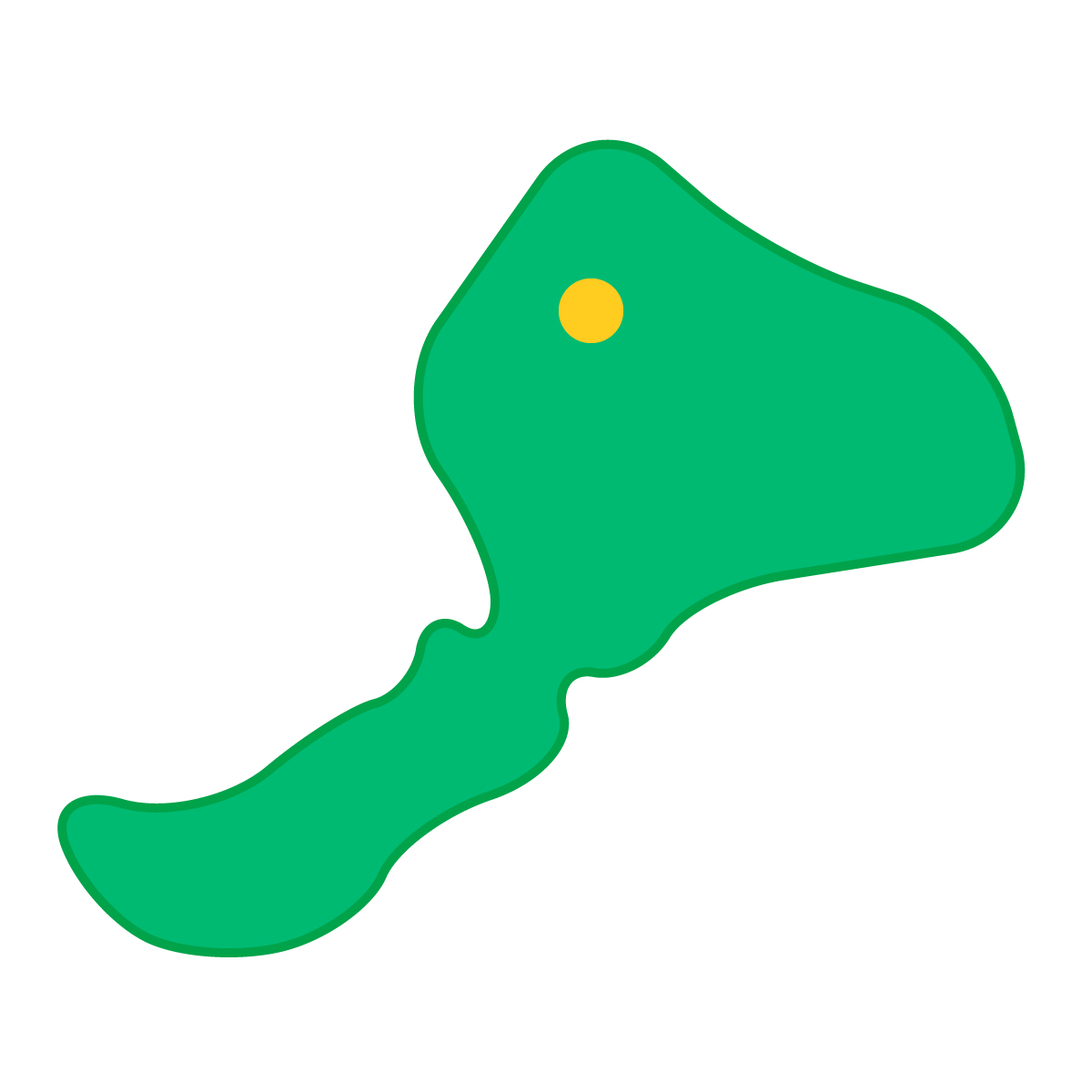 福井県の無料フリーイラスト|簡易・県庁あり・曲線(緑)