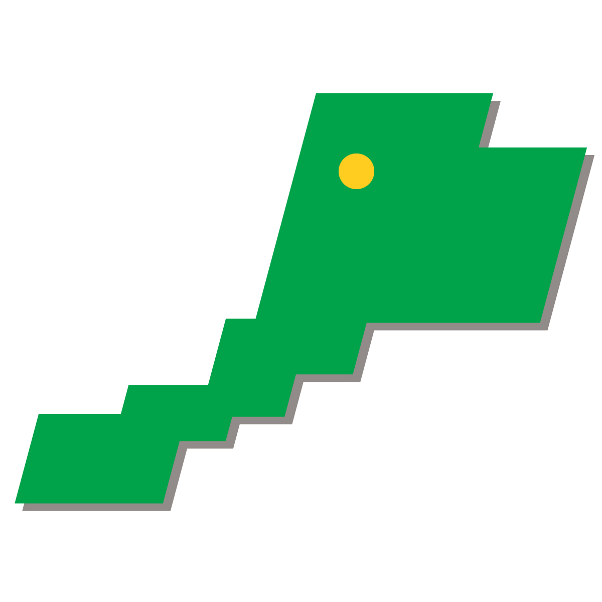 福井県の無料フリーイラスト｜簡易・県庁あり・四角斜め(緑)
