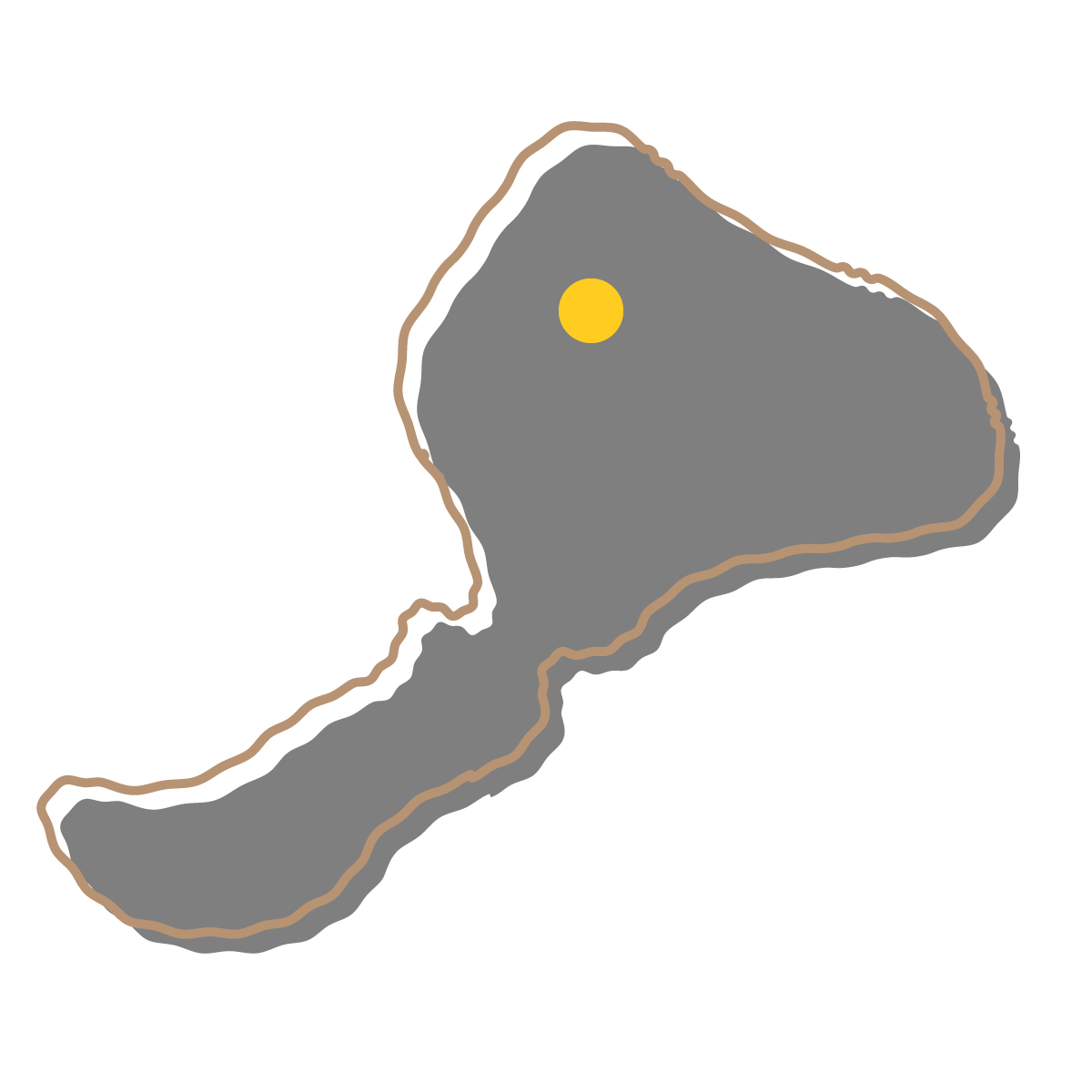 福井県の無料フリーイラスト|簡易・県庁あり・イラスト風(黒)