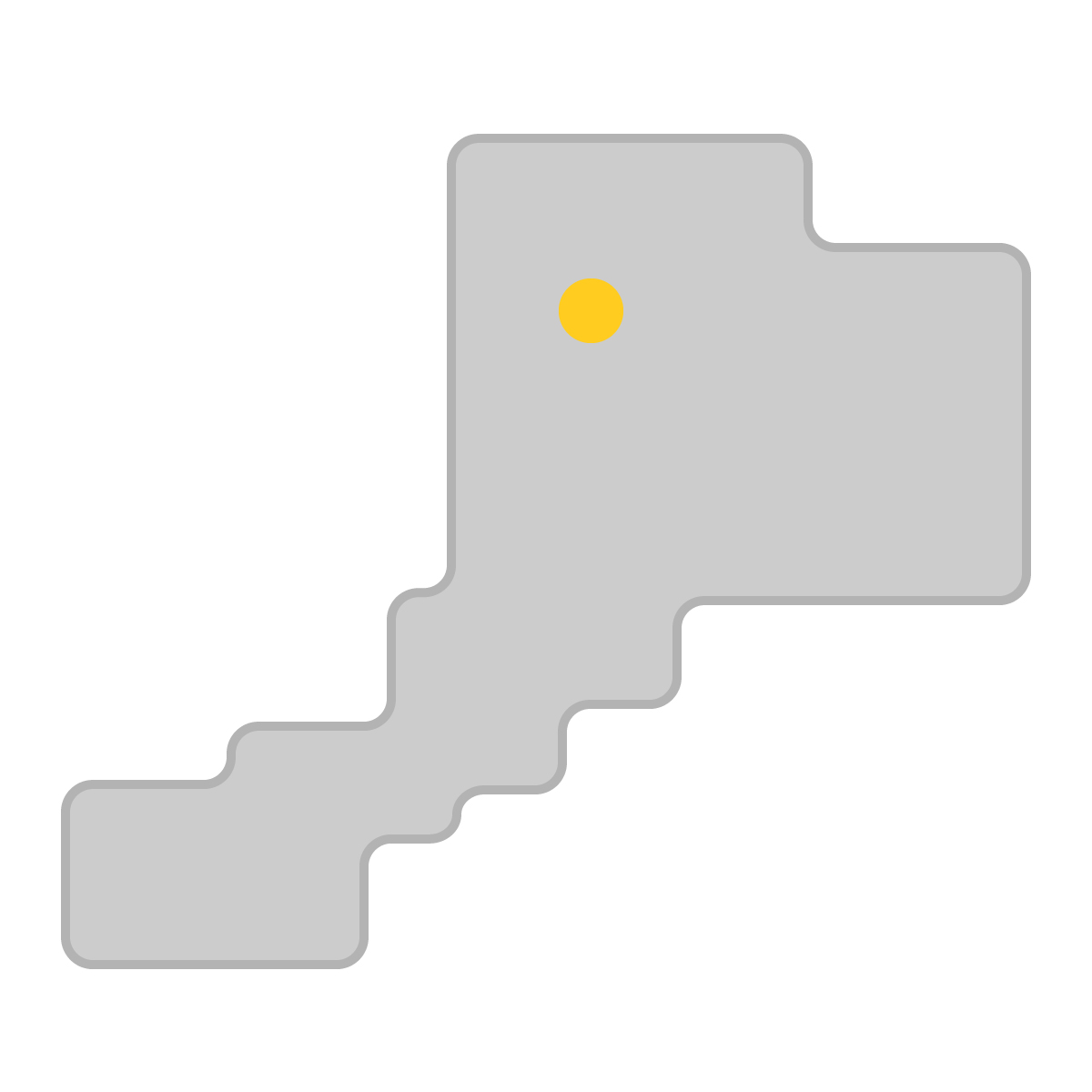 福井県の無料フリーイラスト|簡易・県庁あり・角丸(グレー)