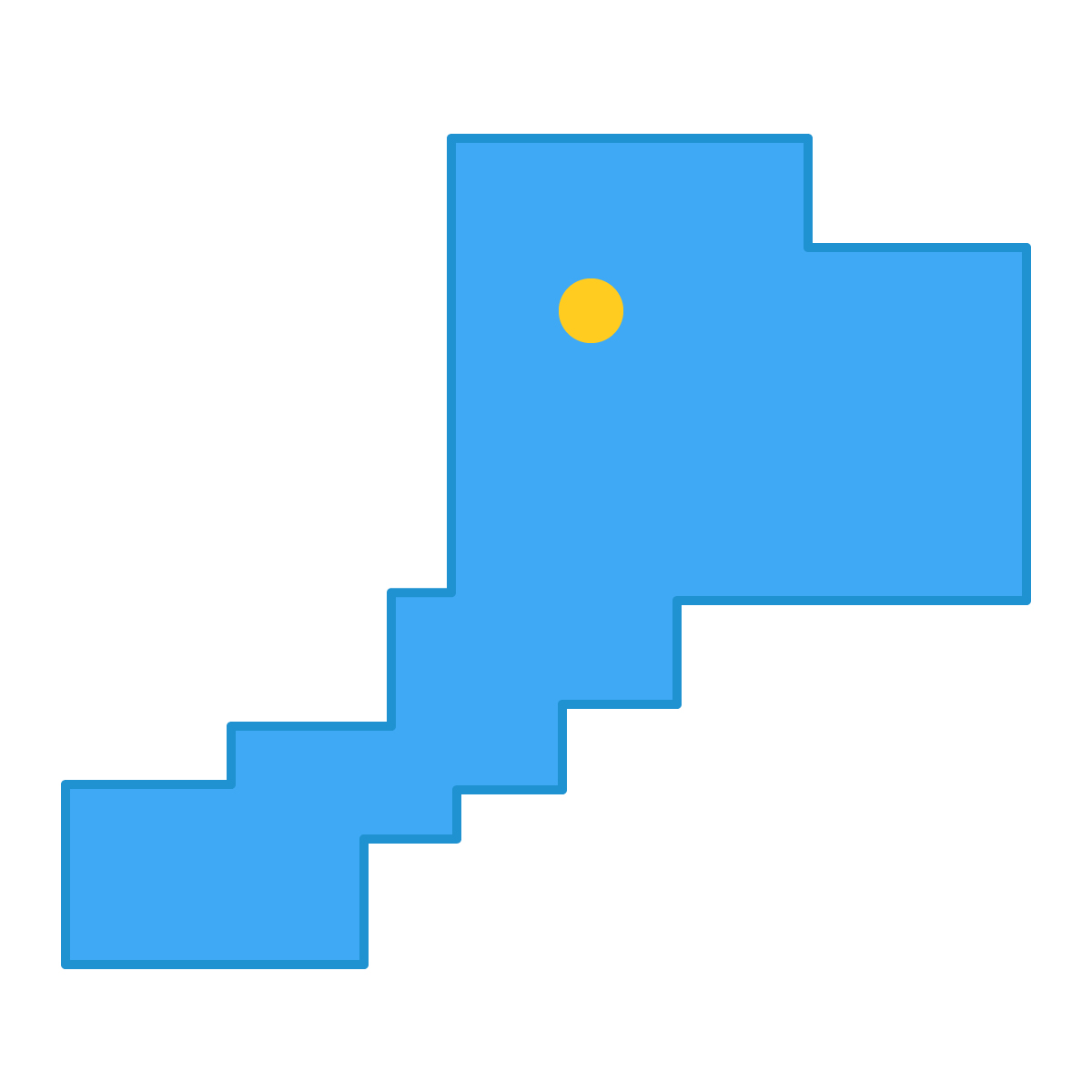 福井県の無料フリーイラスト|簡易・県庁あり・四角(青)