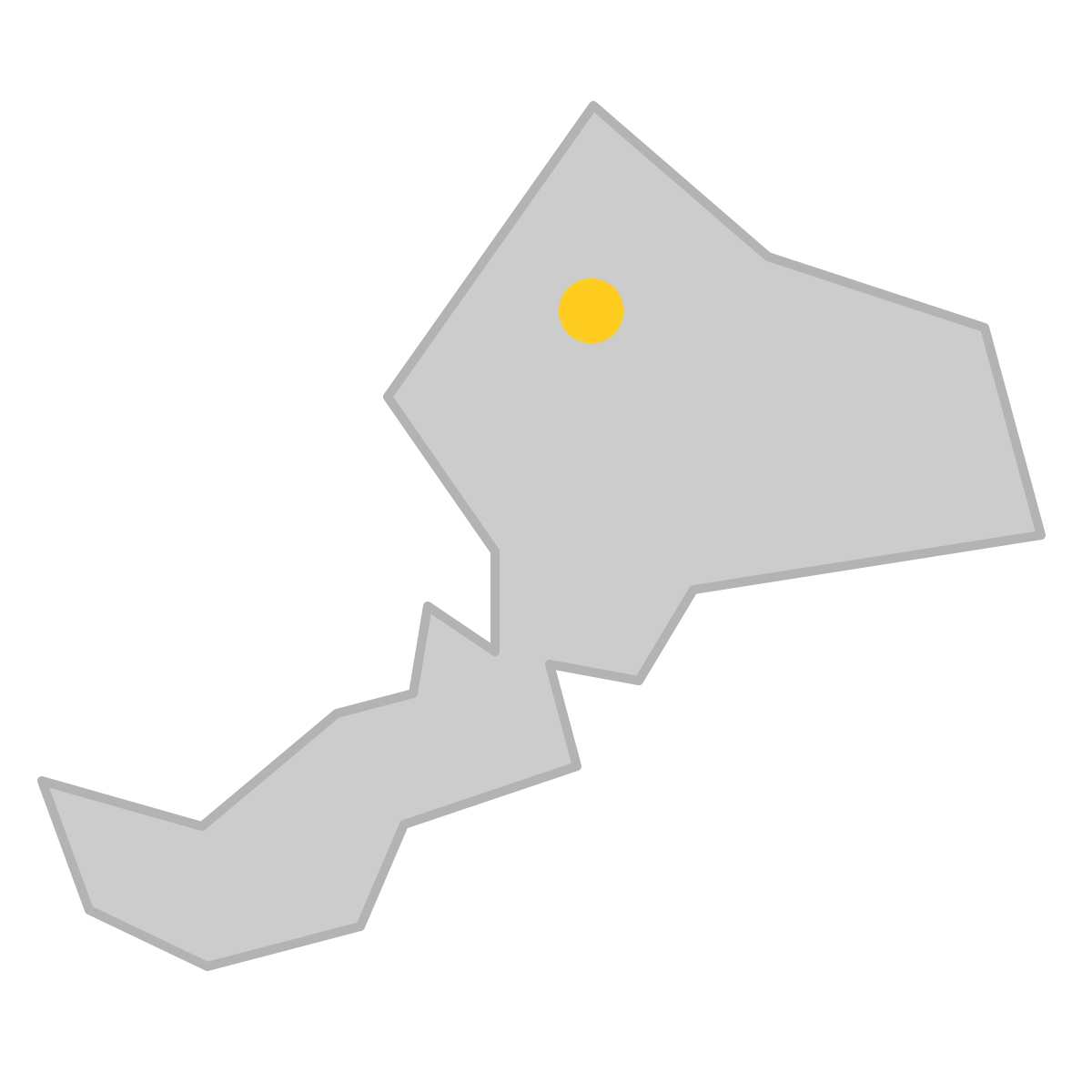 福井県の無料フリーイラスト｜簡易・県庁あり・三角(グレー)