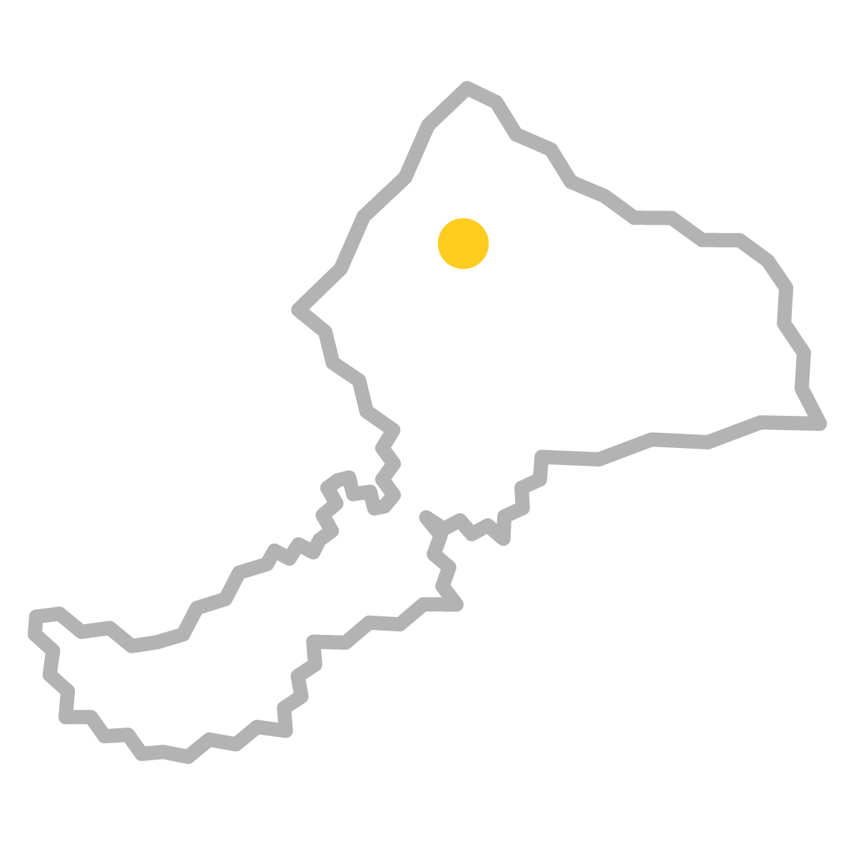 福井県の無料フリーイラスト｜簡易・県庁あり・ジグザグ(グレー)