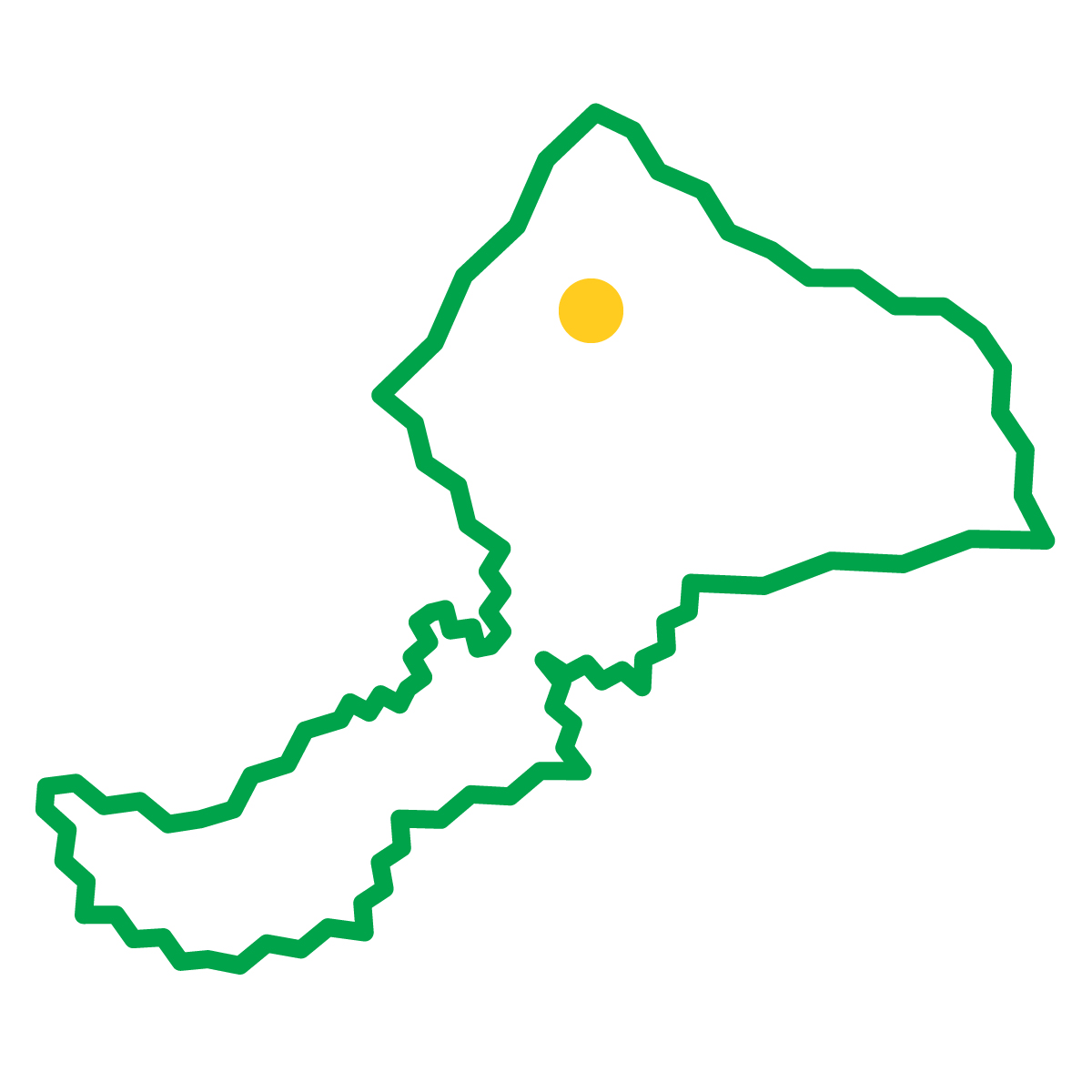 福井県の無料フリーイラスト｜簡易・県庁あり・ジグザグ(緑)