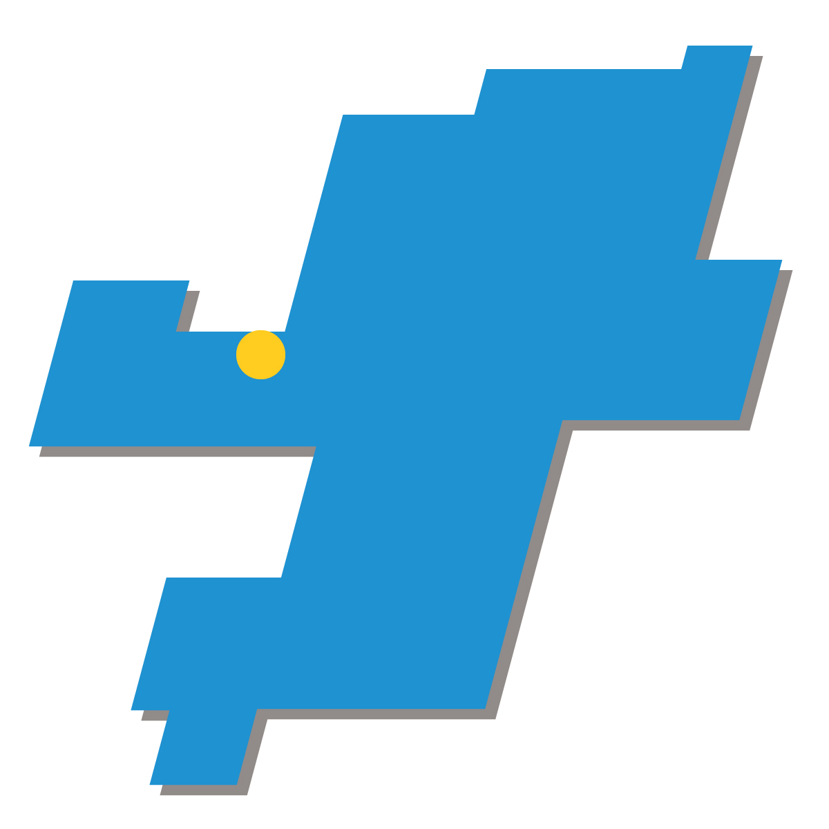 福岡県の無料フリーイラスト|簡易・県庁あり・四角(青)