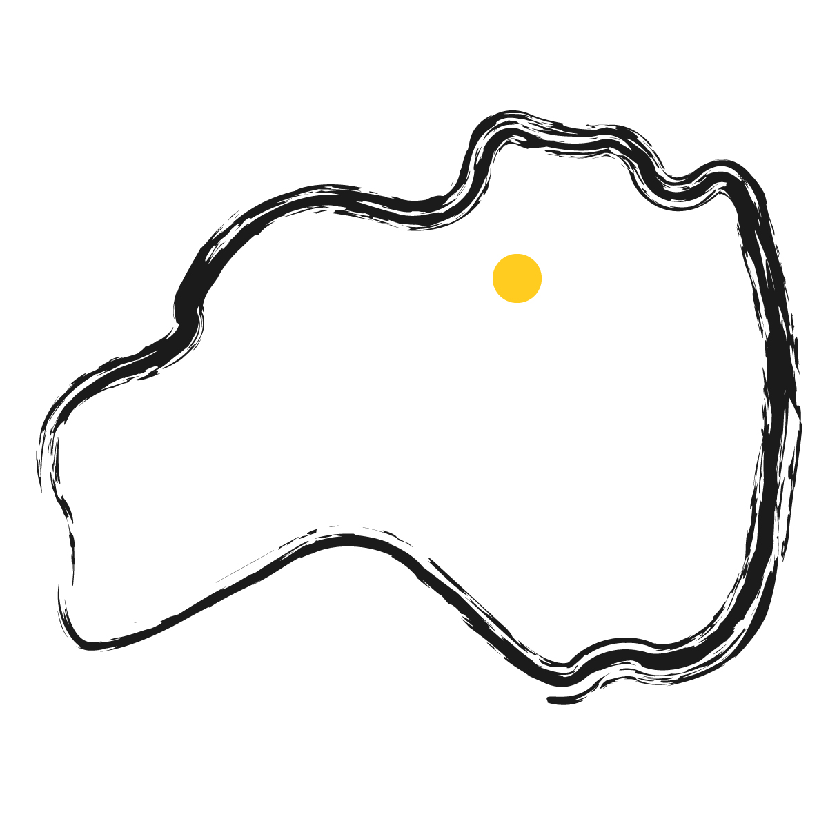 福島県の無料フリーイラスト｜簡易・県庁あり・毛筆(黒)