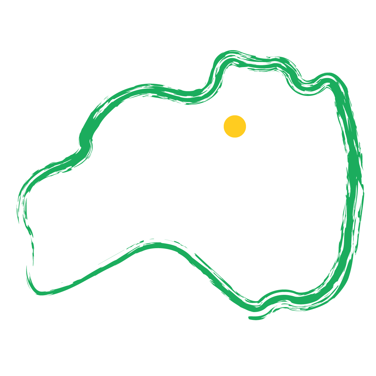 福島県の無料フリーイラスト|簡易・県庁あり・毛筆(緑)