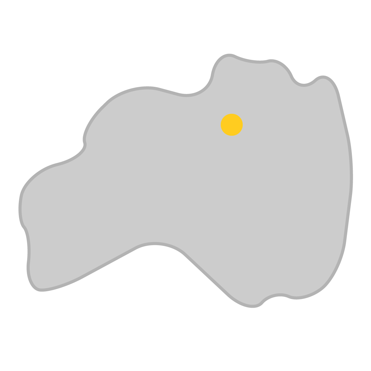 福島県の無料フリーイラスト｜簡易・県庁あり・曲線(グレー)
