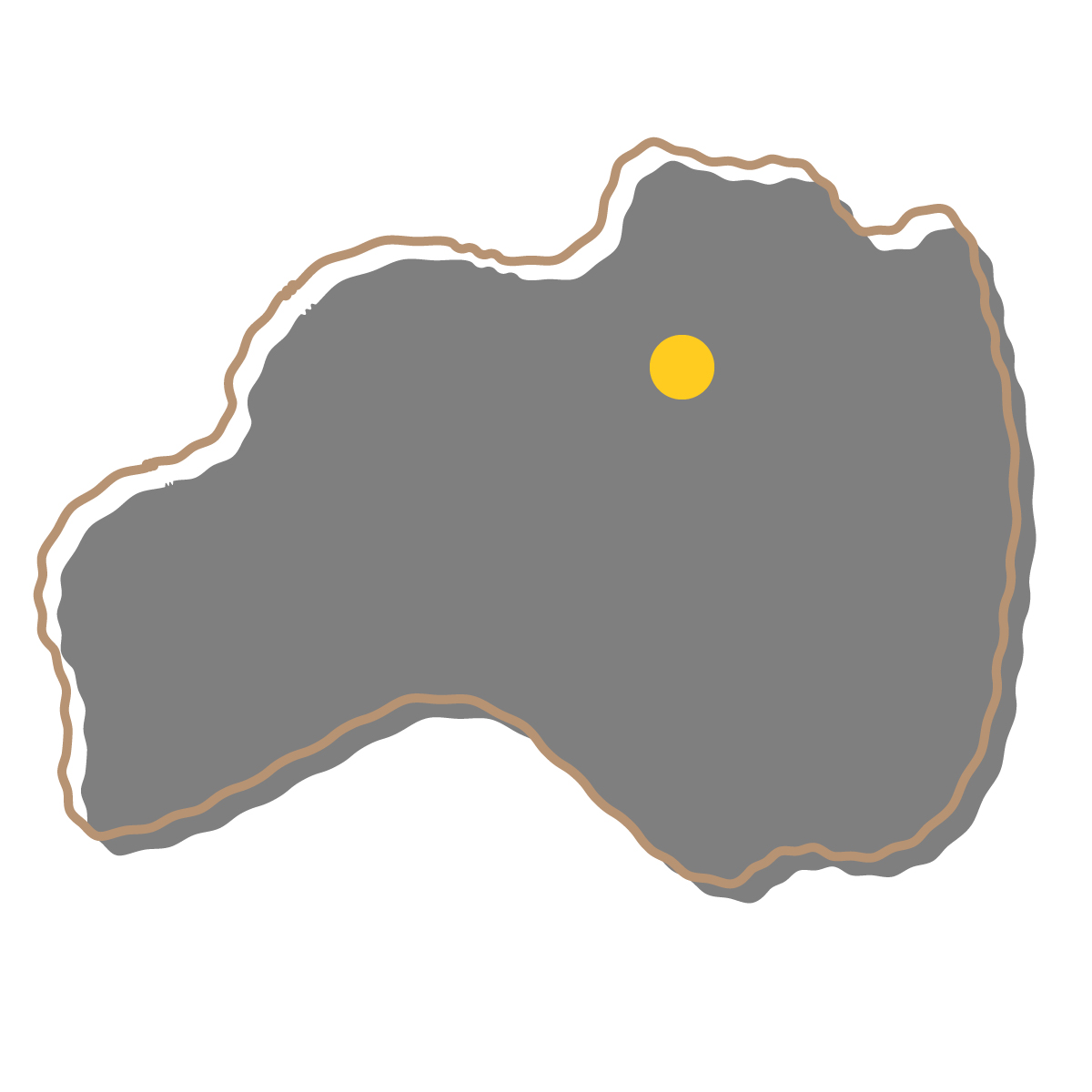 福島県の無料フリーイラスト｜簡易・県庁あり・イラスト風(黒)